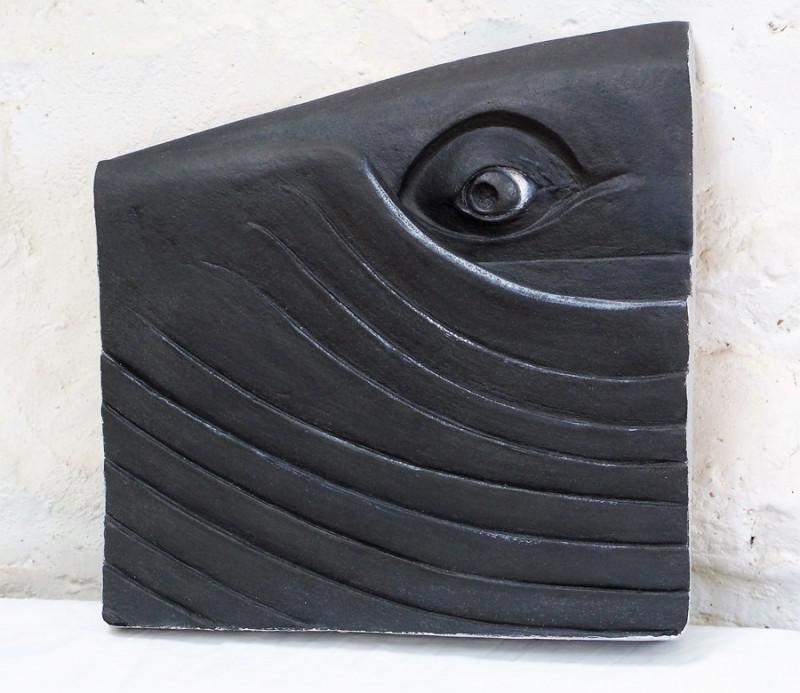 Whale Eye - stoneware sculpture by Illona Morrice