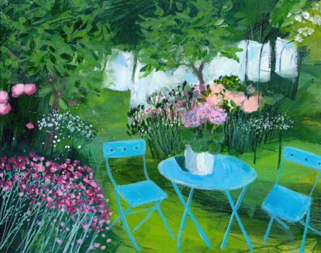 Summer Garden Washing on the Line by Jane Askey
