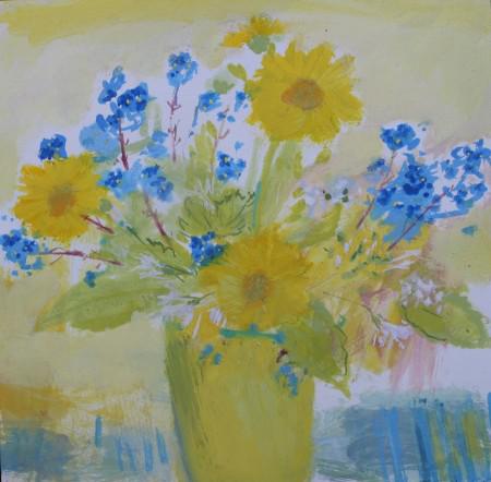 Three Yellow Daisies by Jane Askey